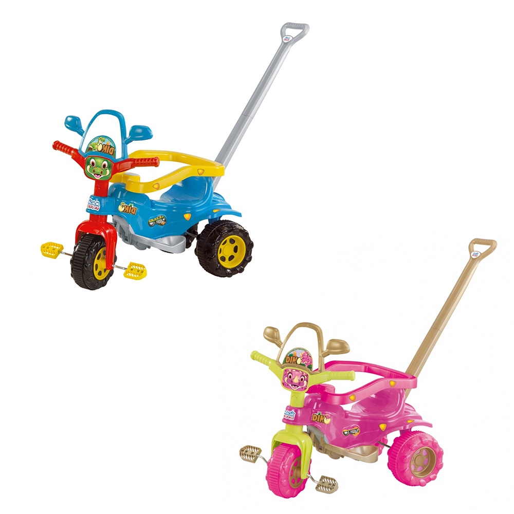 Tico Tico Menino Triciclo Infantil Motoca Bebe Velotrol Com Haste Para  Empurrar Proteçao Lateral e Para os Pes