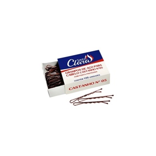 Grampos De Cabelo Ricca Nº5 Castanho c/100un