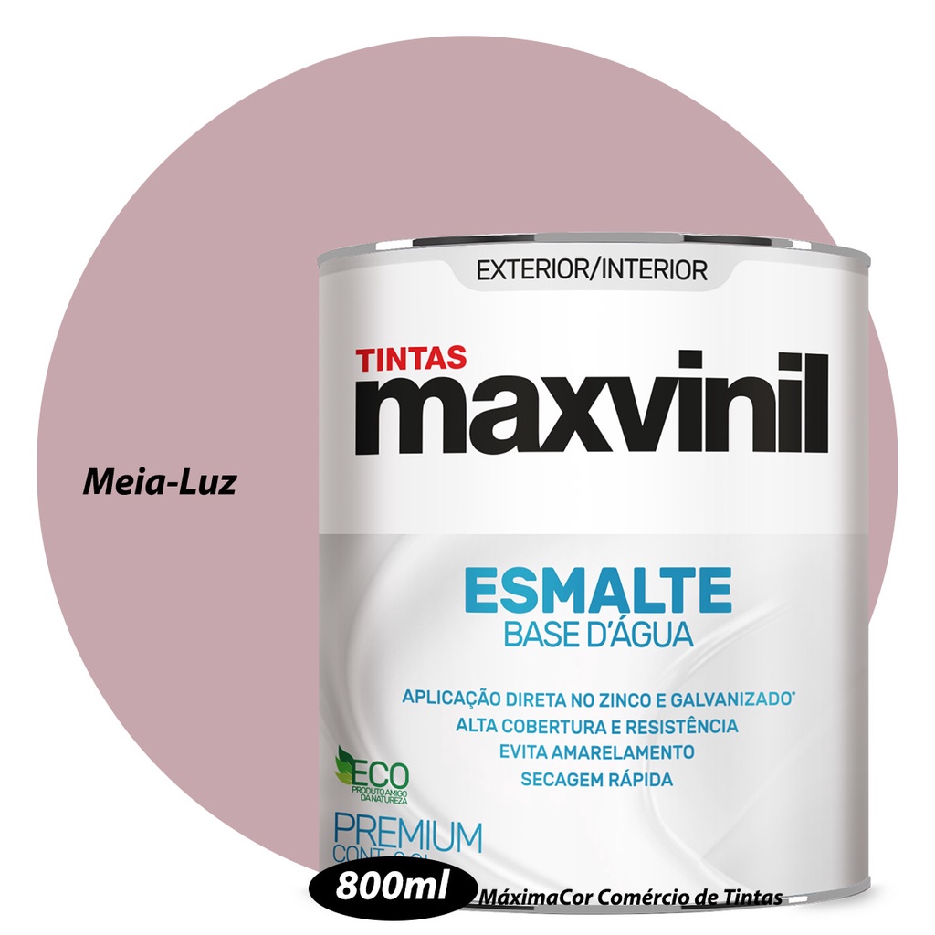 Tinta Esmalte Rosa Meia Luz MDF Metal Madeira Maxvinil 800ml