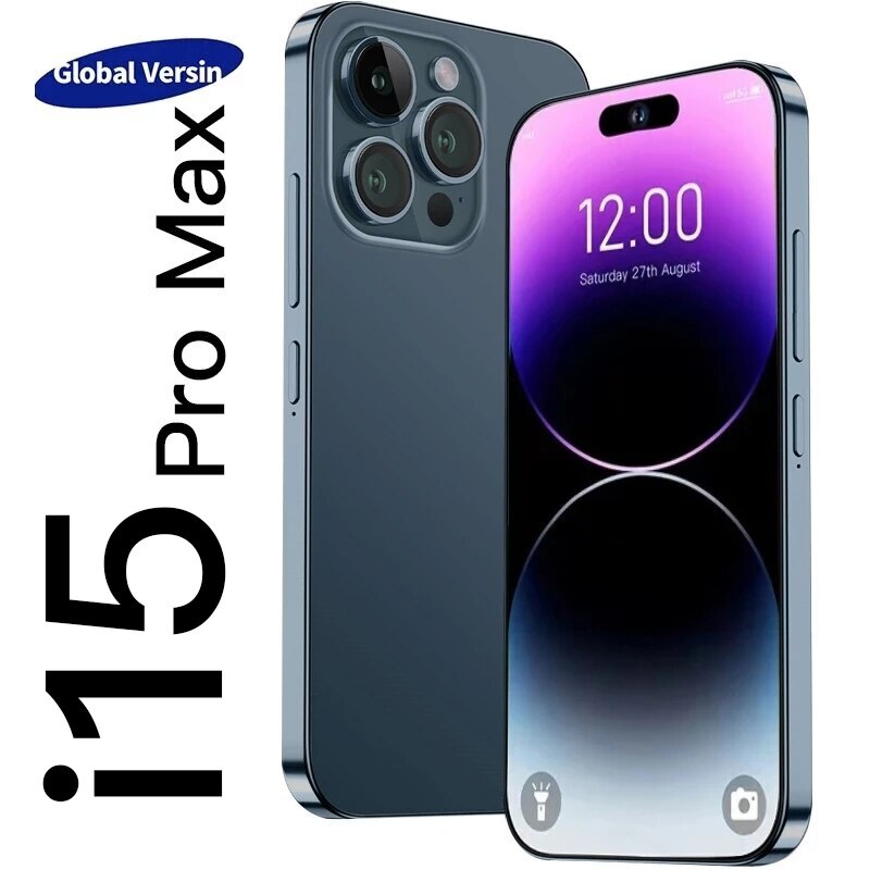 Smartphone i15 Pro Max 5G Android 6.8 Polegadas OTG Tela Cheia Face ID 1TB Celulares Versão Global 4G 5G-GoodLuckGift