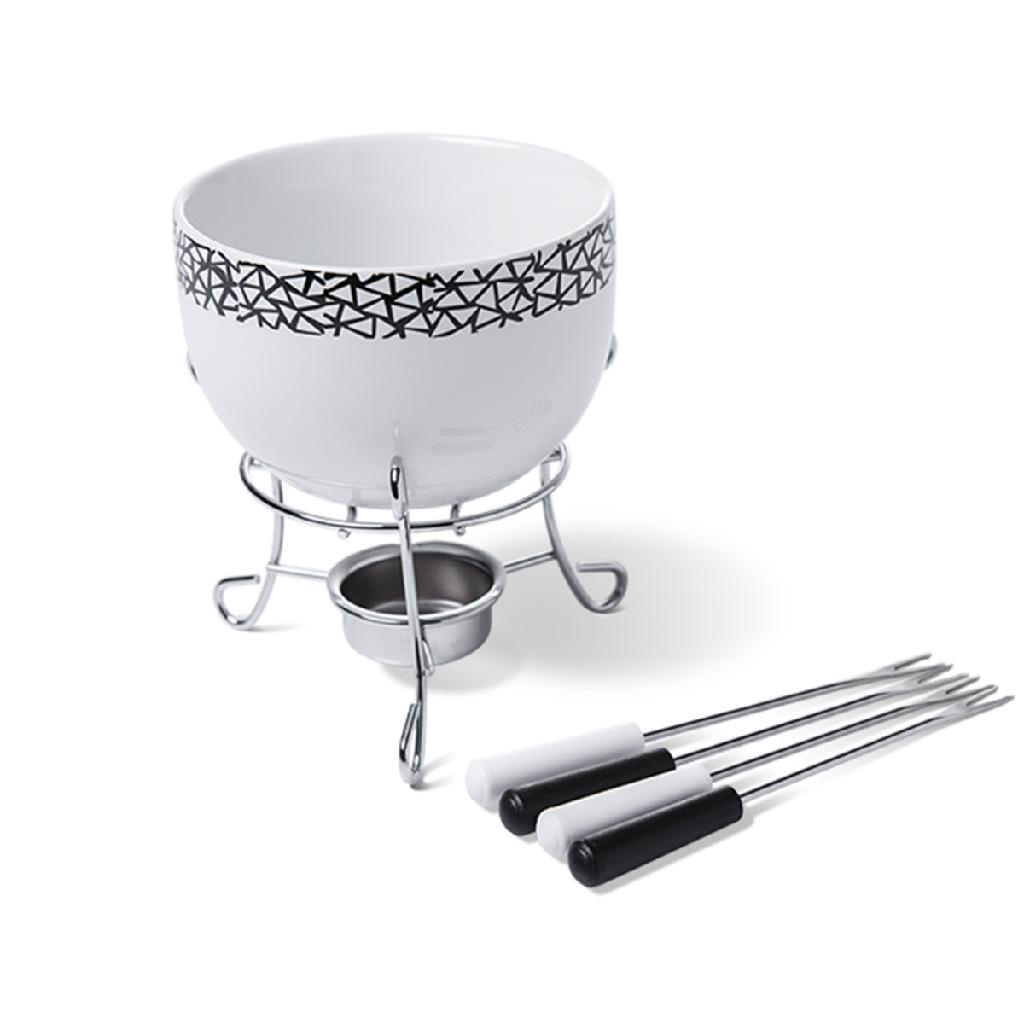 Conjunto Para Fondue Panela Cerâmica Kit 6 Peças 1256/105 Aparelho Brinox