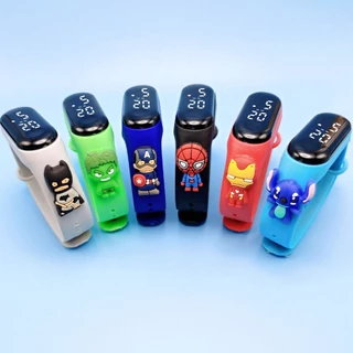 Relógio Eletrônico Esportivo Infantil Super-Homem Pulseira À Prova D'água E design LED , Adequado Para Meninas .