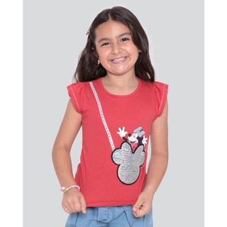 Blusa Infantil Minnie Mouse Disney Vermelho Médio
