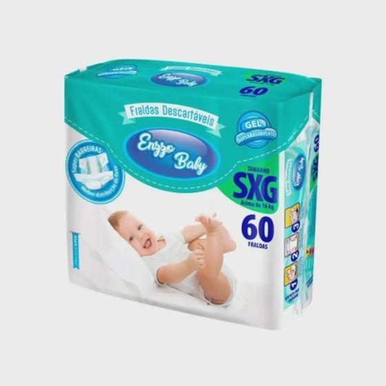 FRALDA ENZZO BABY SXG - 60 unidades | Shopee Brasil