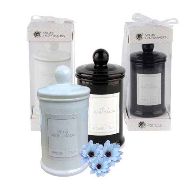 Vela Aromática Ambiente Perfumada Suporte Bebê Metal Preto