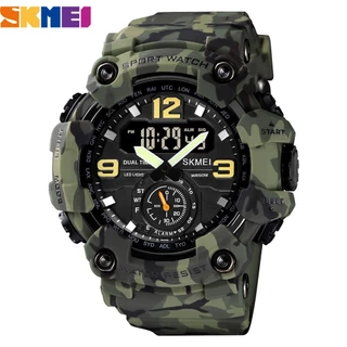 SKMEI 1637 Relógio De Pulso Militar Digital Estilo Vintage PU Band 50m À Prova D