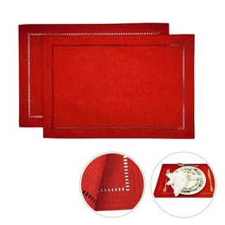 Jogo Americano De Natal Vermelho 33x48cm Kit 2pc