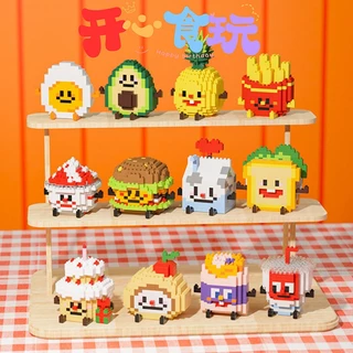 Mini grânulos Genki abacate batatas fritas blocos de construção Boneca infantil brinquedos educativos montados presentes de Natal