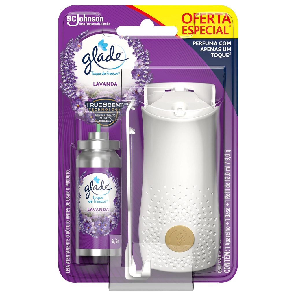 Odorizador de Ambiente Glade Toque de Frescor Aparelho + Refil Lavanda 12ml Oferta Especial