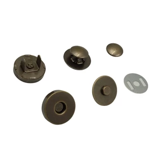 BOTÃO MAGNÉTICO IMANTADO FORTE REBITE 1 LADO 18MM - 100 UND - OURO VELHO