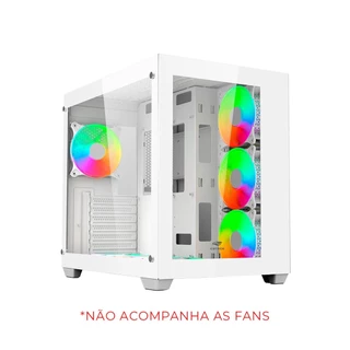 Gabinete Aquario Branco Gamer Atx Frontal Lateral Vidro Temperado USB 3.0 USB Organizador Cabos MT-G910WH C3Tech