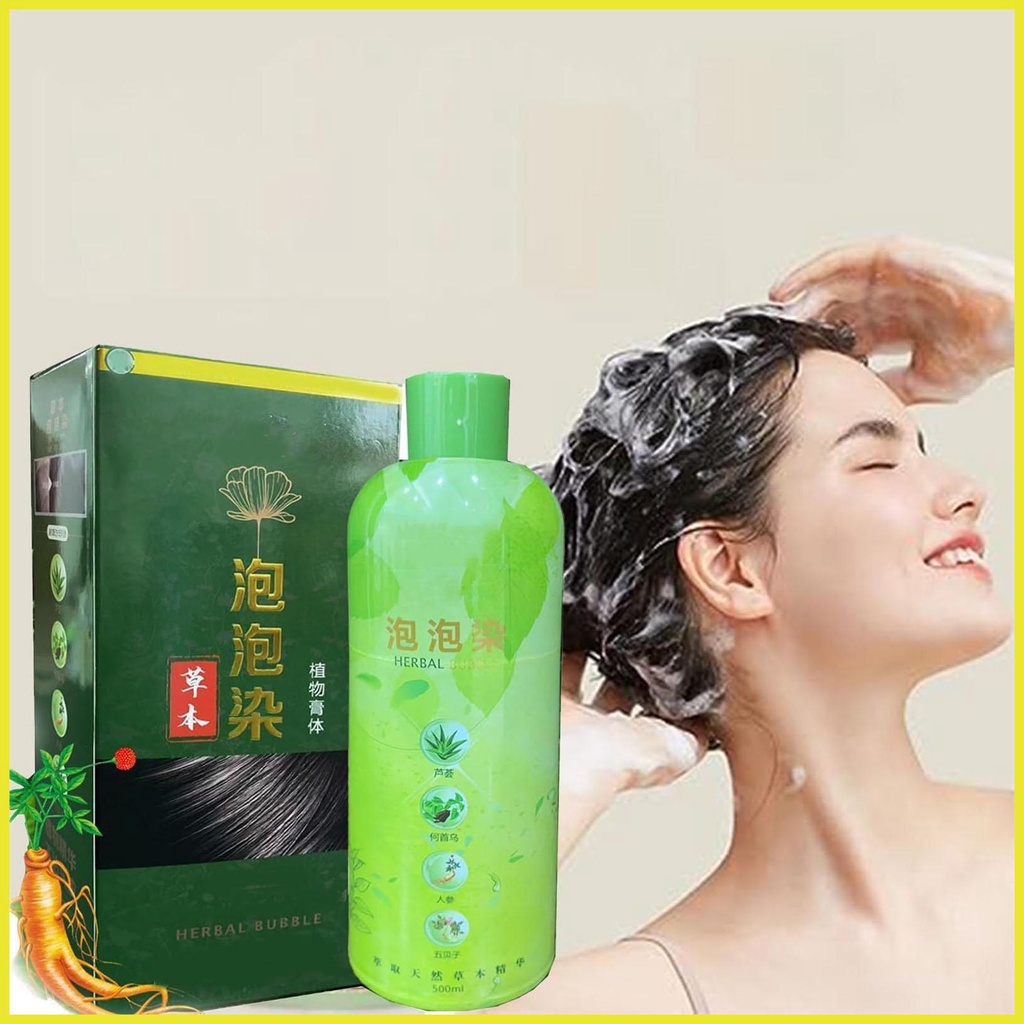 Shampoo Herbal Hair Color 3 Em 1 Tintura De Cabelo Longo Suprimentos Escuros De Longa Duração Homens
