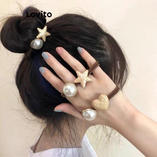 Lovito Laços De Cabelo Casuais Stars Star Pearls Para Mulheres LFA10346