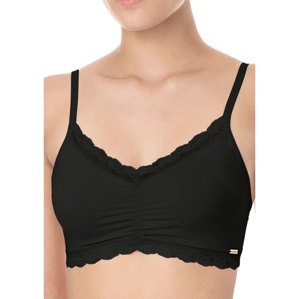 Women's Coobie 9042 Strappy V-Neck Lace Trim Bra 