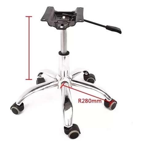 Kit Base para Cadeira Giratória Secretária Flange 12,5x12,5 Pistão Classe 3