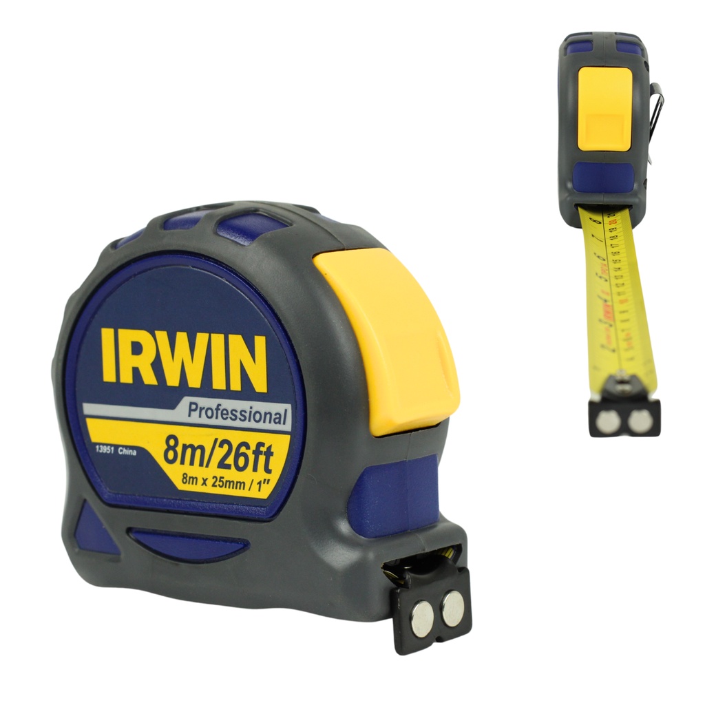 Trena de aço 8 metros c imã emborrachada Profissional Irwin