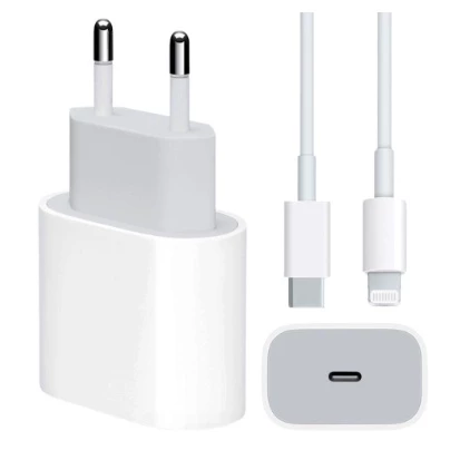 Kit Carregador iPhone Turbo Tipo-C 20W + Cabo Lightining para IPhone Carga rápida