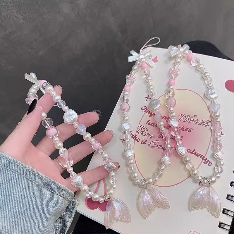 Chaveiro Y2K Silver Clear Star Bead Keychain No Telefone Charme