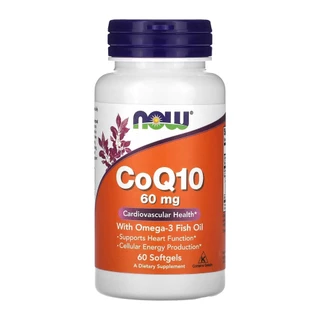 Coenzima CoQ10 60mg e Omega-3 Now Foods 60Soft Importado