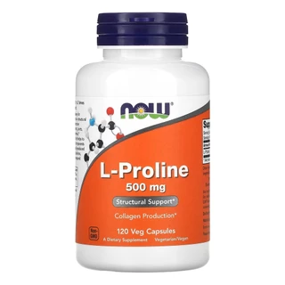 L-Prolina 500mg Now Foods 120 Veg Caps Importado