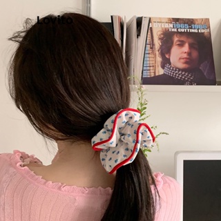 Lovito Laços De Cabelo Estilo Country Xadrez Floral Casual Liso Contrastante Para Mulheres LFA11143