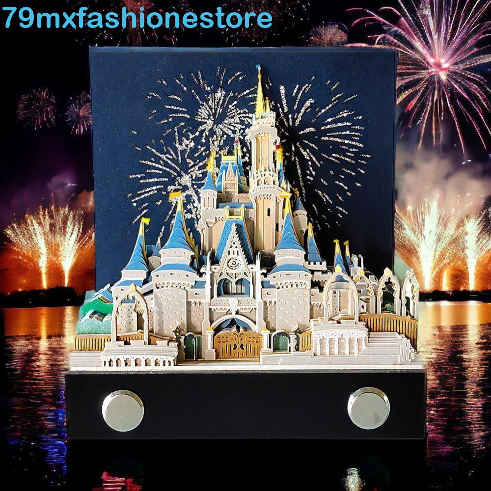 MXFASHIONESB Omoshiroi Bloco Calendário 2024 , Titanic Dissney Castle 3D De Notas , Pegajosas 2024 Casa De Cogumelos Kawaii Art De Aniversário