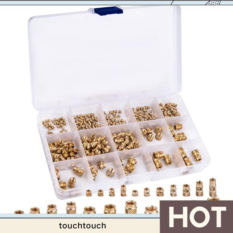 340PCS 340PCS M2 M2.5 M3 M 4 5 M6 Conjunto De Sortimento De Porcas Serrilhadas Métricas Roscadas De Inserção De Latão Calor Para Peças De Impressão 3D