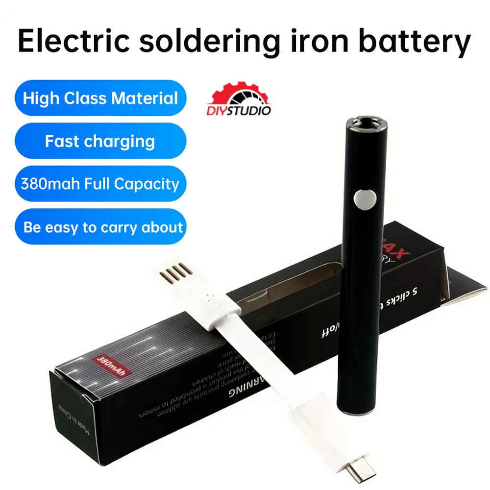 DiyStudio 510 Caneta De Bateria Com Rosca 380mAh Porta De Carregamento Micro-USB , Compatível 510 Cartuchos , Cabeça De Faca Aquecida Elétrica De Cerâmica