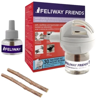 Feliway Friends Difusor Elétrico + 2 Refil 30 Dias 48ml + Brinquedo Gato Catnip