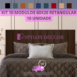KIT Cabeceira Modular Estofada 60x20cm Para Cama King Size(10 PEÇAS)