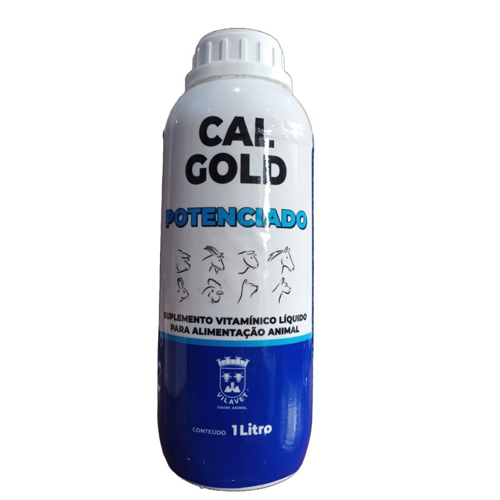 Cal Gold Potenciado 1 Litro Suplemento Animal - Vilavet | Shopee Brasil