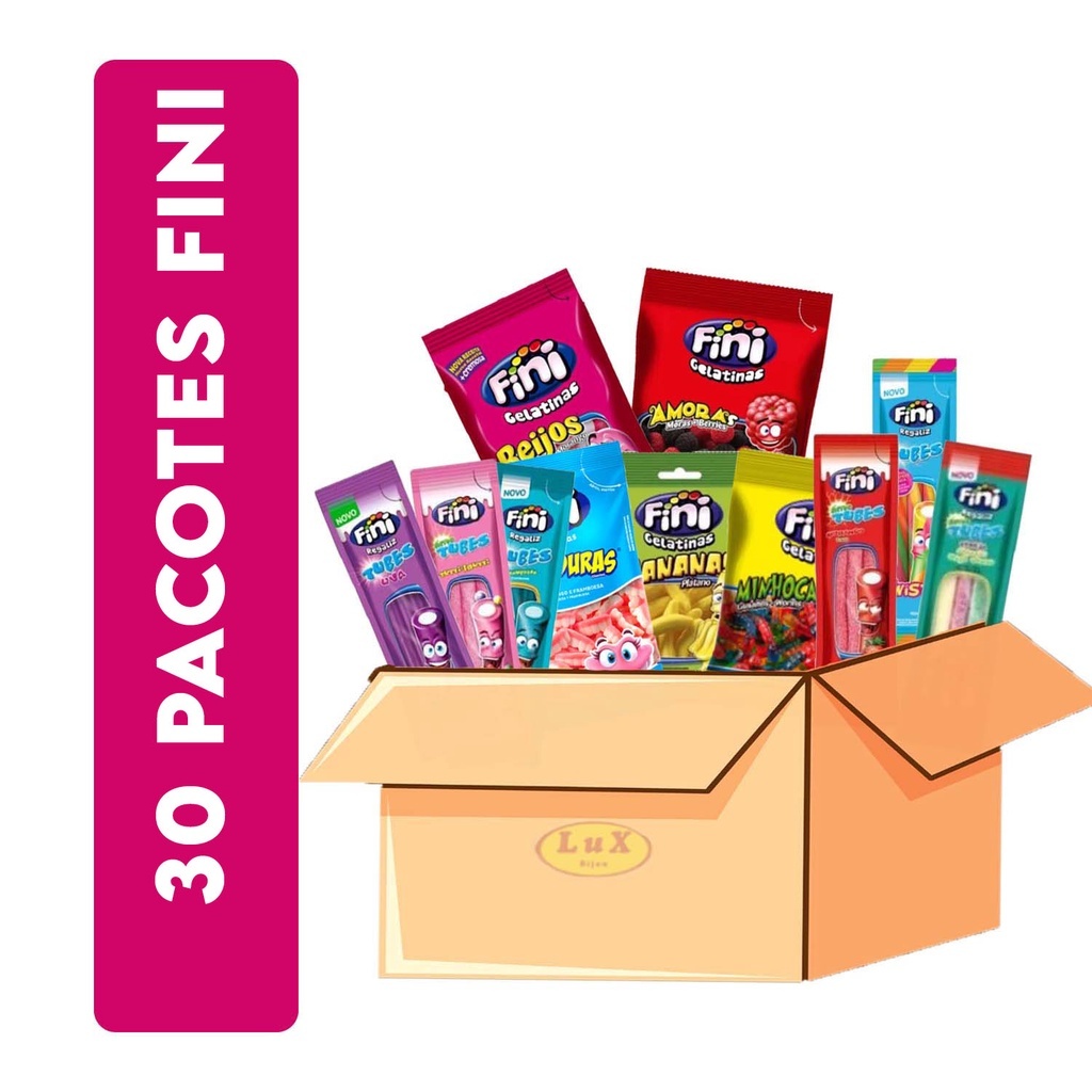 Kit com 30 pacotes Bala Fini Sabores Variados