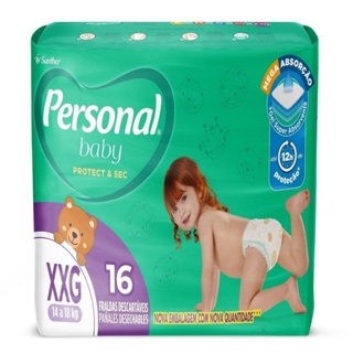 Fralda Descartável Personal Soft & Protect Jumbo Tamanho XXG - 12 Pacotes com 16 Fraldas - Total 192 Tiras