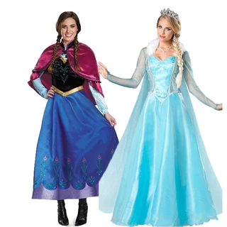 Anime Anna Princesa Cosplay Traje Adultos Snow Grow Elsa Vestidos De Festa De Conto De Fadas Para Mulheres Halloween