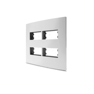 Placa 4x4 para 4 módulos com suporte branca Inovapro Alumbra