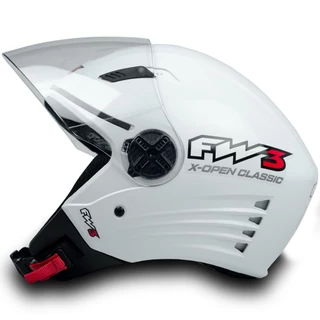 Capacete Moto X Open Classic FW3 Branco Brilhante Tamanho 58 Viseira 2mm Inmetro Forro Removível ABS