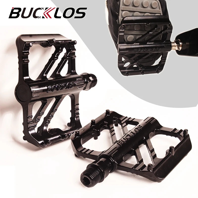 Pedais De Bicicleta BUCKLOS Selados DU Bearing MTB Pedal Plano De Liga De Alumínio Para Acessórios De Estrada