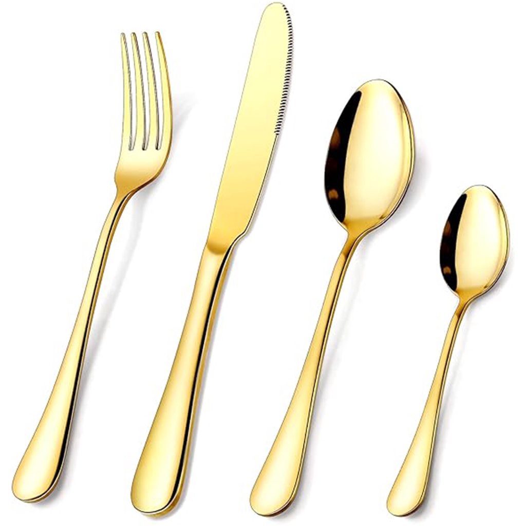 talher dourado kit de jantar