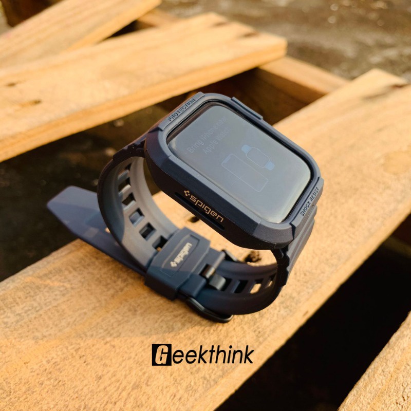 Spigen Caixa E Pulseira De Silicone Borracha Para Relógio Apple Watch  ultra2 49/40/41/42/45/38mm Série iwatch