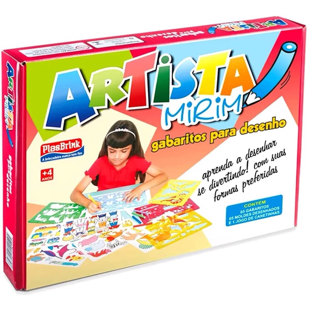 Jogo Infantil Artista Mirim Para Desenhar 5 Gabaritos Com Canetinha -  Brinquedo Para Crianças Didático