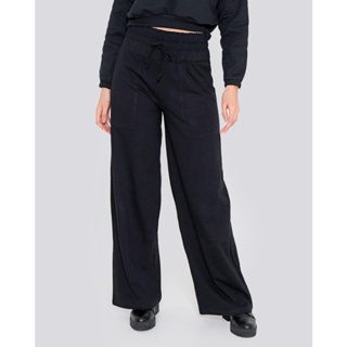 Calça Feminina Moletinho Wide Leg Preta