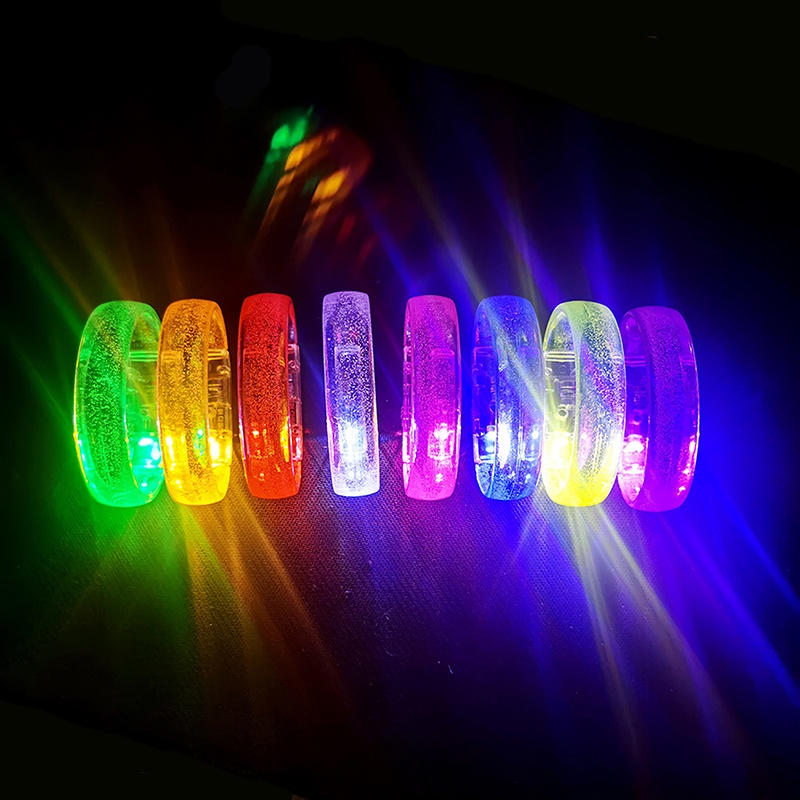 [Dhin] Pulseira De Leds Com Brilhante 7 Cores Luz Intermitente Corrida ...