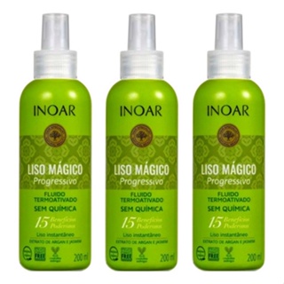 Liso Mágico Fluido Termoativado Inoar 15 Benefícios Kit 3u