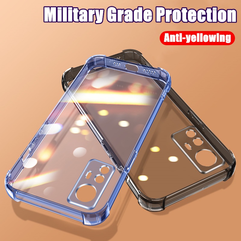 Para Xiaomi 12 12S 12T Pro Lite Slim Translúcido Capa De Geléia De Silicone Macia Com Quatro Cantos Reforçados Transparente