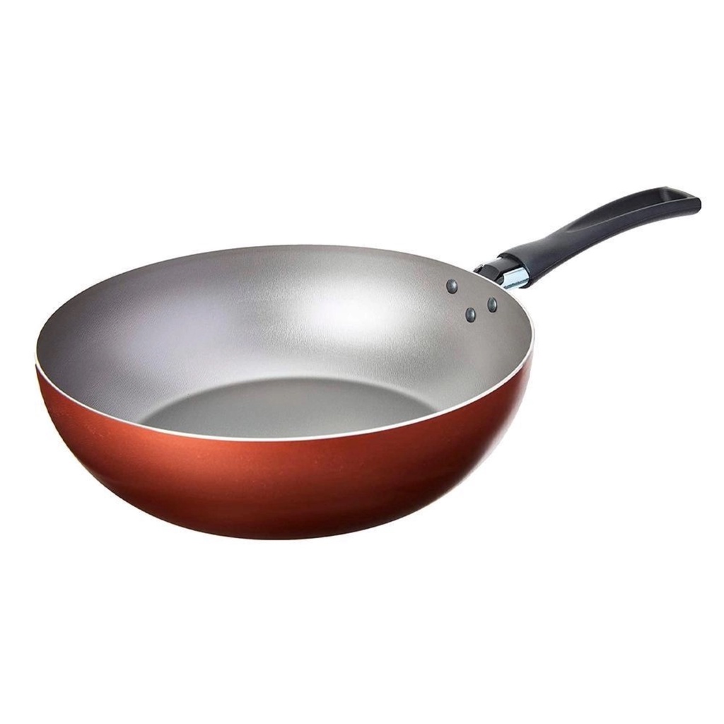 Panela Wok em alumínio e tecnologia antiaderente Pro-flon Brinox 4,1L 28cm Terracota