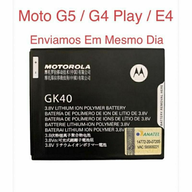 Bateria Gk40 Mto G5 / G4 Play / E4 Xt1671 Xt1600 Gk40 /BATERIA GK40