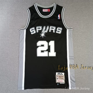 Camisata NBA San Antonio Spurs Tim Duncan #21 Mitchell & Ness 1998-99 black Hardwood Classics Swingman De Basquete jerseys