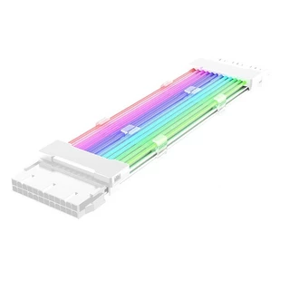 Cabo Sleeved Branco Argb 5v 3 Pinos Extensor Fonte Atx 24pin