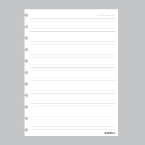 Refil Caderno Inteligente Medio Pautado 50 Fls 90g Pop Disc