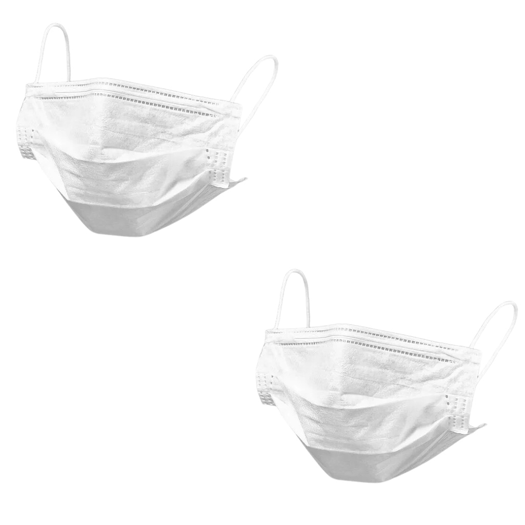 Kit 100 Máscara Descartáveis Adulto Tripla Camada Branco